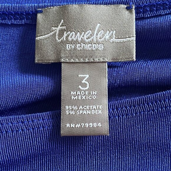 Chico's Blue Asymmetrical Top - Picture 7 of 8